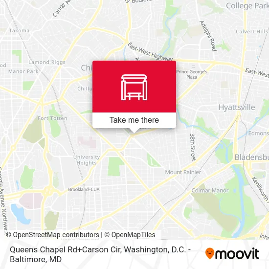 Queens Chapel Rd+Carson Cir map