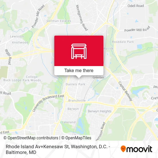 Rhode Island Av+Kenesaw St map