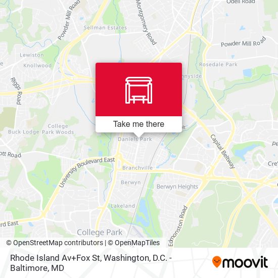 Mapa de Rhode Island Av+Fox St
