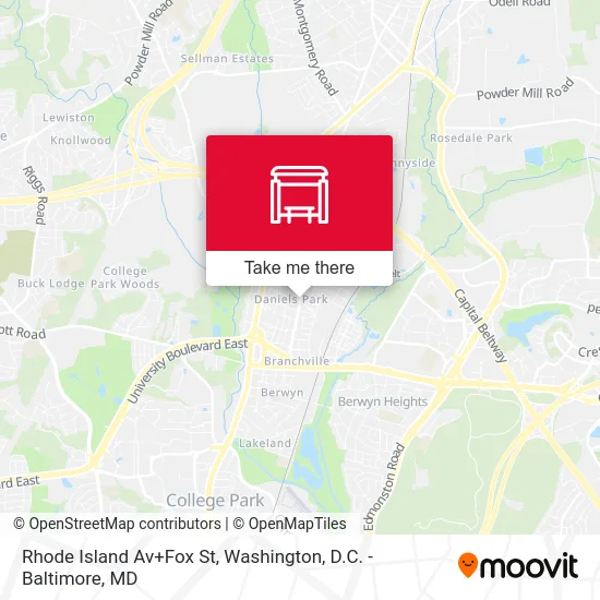 Rhode Island Av+Fox St map