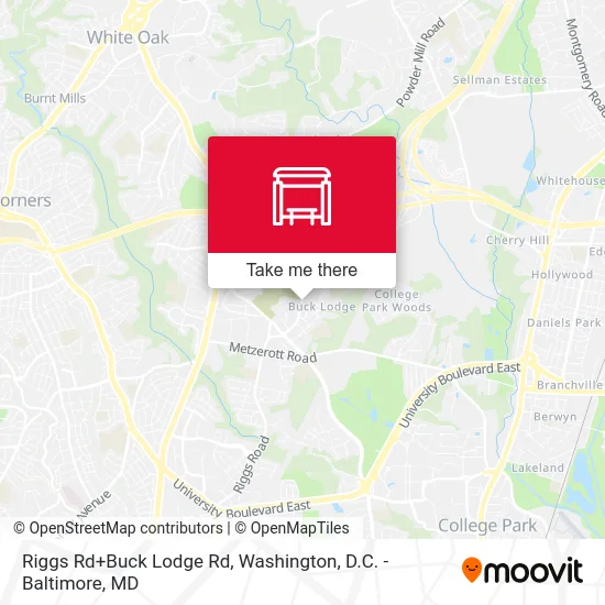 Riggs Rd+Buck Lodge Rd map