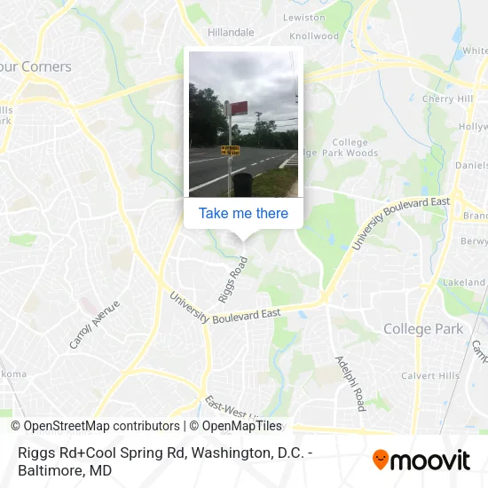 Riggs Rd+Cool Spring Rd map