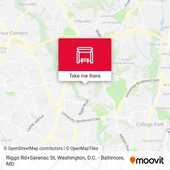 Riggs Rd+Saranac St map