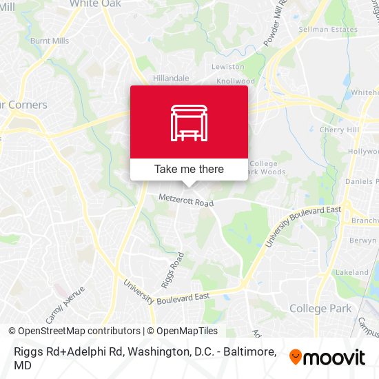 Mapa de Riggs Rd+Adelphi Rd