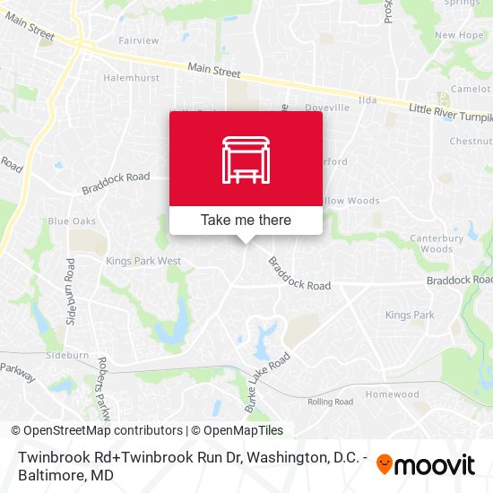Twinbrook Rd+Twinbrook Run Dr map