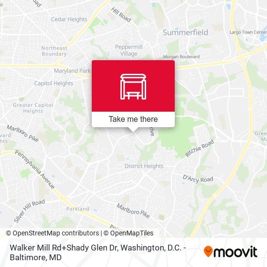 Walker Mill Rd+Shady Glen Dr map