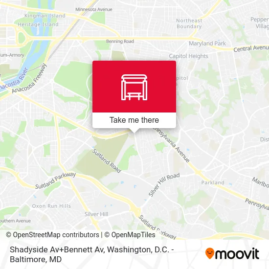 Shadyside Av+Bennett Av map