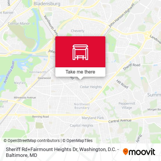 Mapa de Sheriff Rd+Fairmount Heights Dr