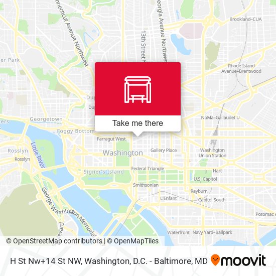 Mapa de H St Nw+14 St NW