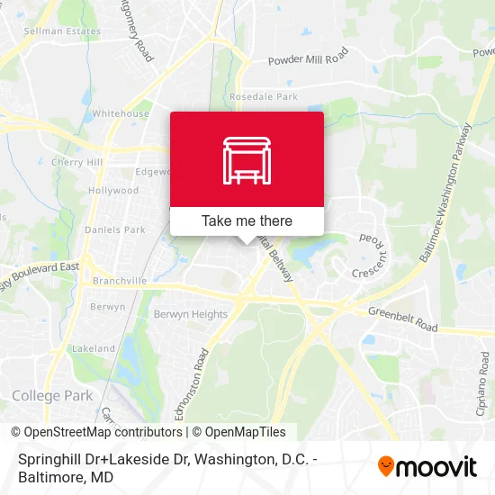 Springhill Dr+Lakeside Dr map