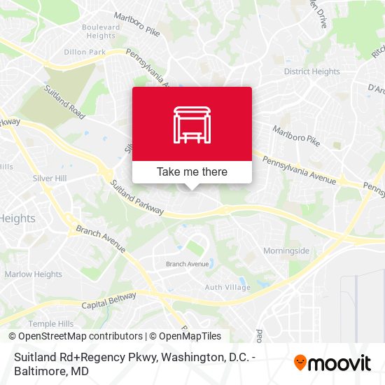 Suitland Rd+Regency Pkwy map