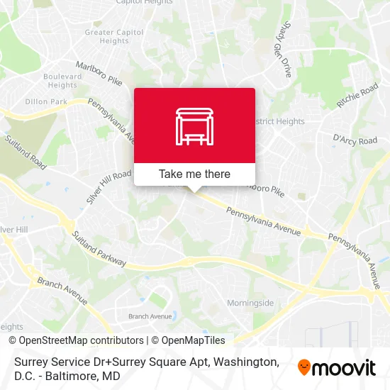 Surrey Service Dr+Surrey Square Apt map