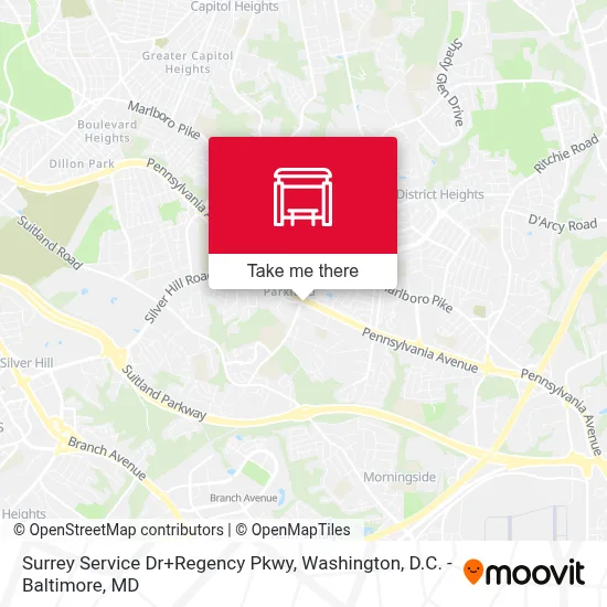 Surrey Service Dr+Regency Pkwy map