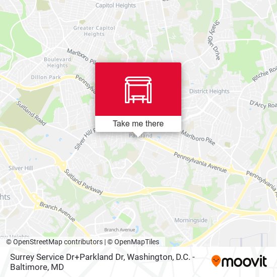 Surrey Service Dr+Parkland Dr map