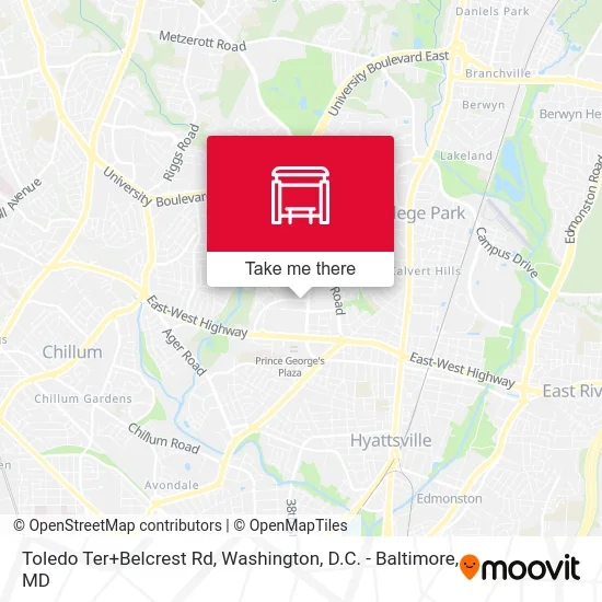 Toledo Ter+Belcrest Rd map