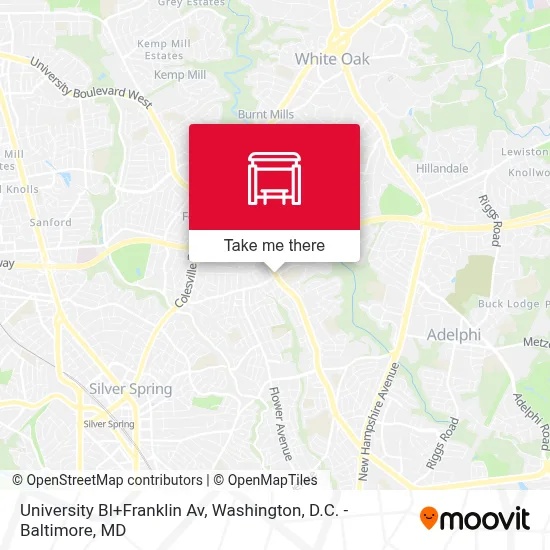 University Bl+Franklin Av map