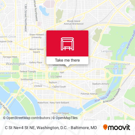 C St Ne+4 St NE map