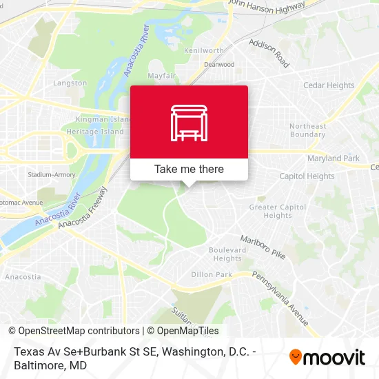 Texas Av Se+Burbank St SE map