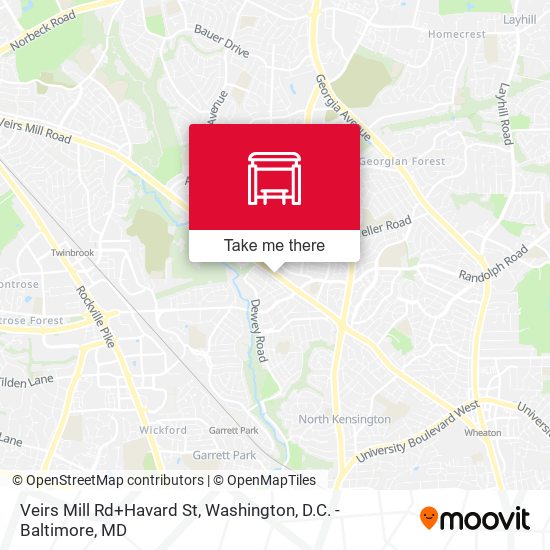 Mapa de Veirs Mill Rd+Havard St