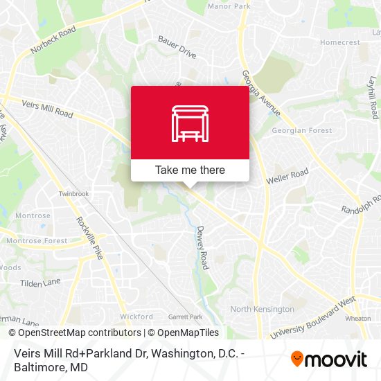 Veirs Mill Rd+Parkland Dr map