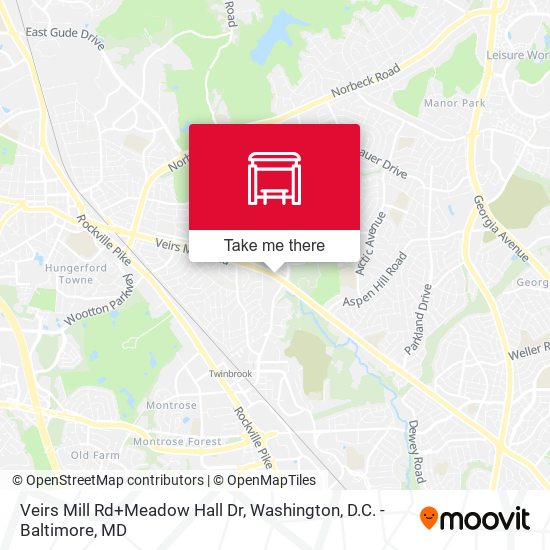 Veirs Mill Rd+Meadow Hall Dr map