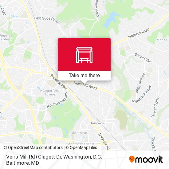 Veirs Mill Rd+Clagett Dr map