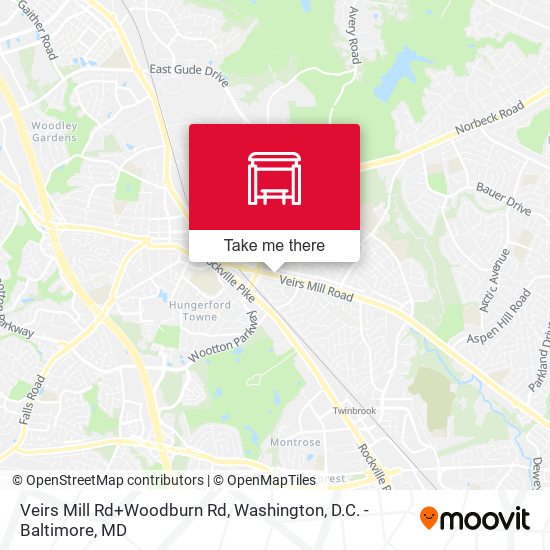 Veirs Mill Rd+Woodburn Rd map