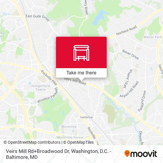 Veirs Mill Rd+Broadwood Dr map