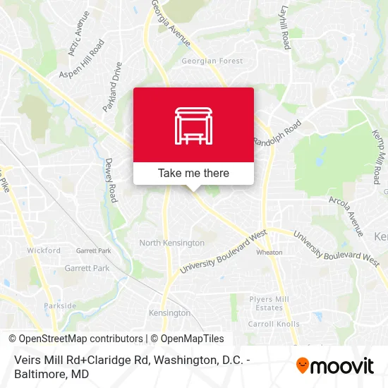 Veirs Mill Rd+Claridge Rd map