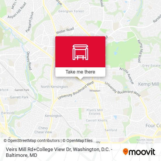 Veirs Mill Rd+College View Dr map