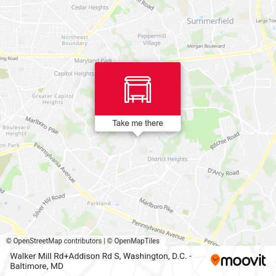 Walker Mill Rd+Addison Rd S map