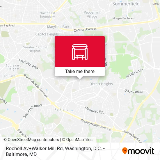 Mapa de Rochell Av+Walker Mill Rd