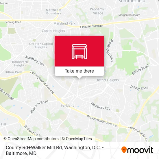 County Rd+Walker Mill Rd map