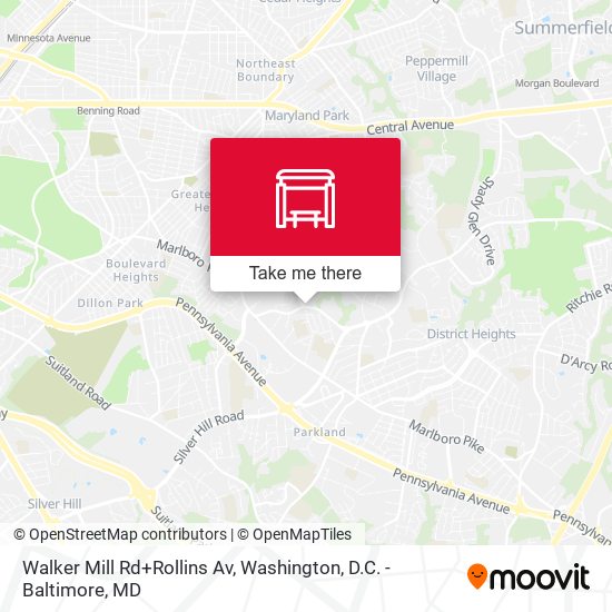 Walker Mill Rd+Rollins Av map