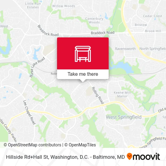 Hillside Rd+Hall St map