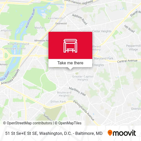 51 St Se+E St SE map