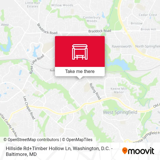 Hillside Rd+Timber Hollow Ln map