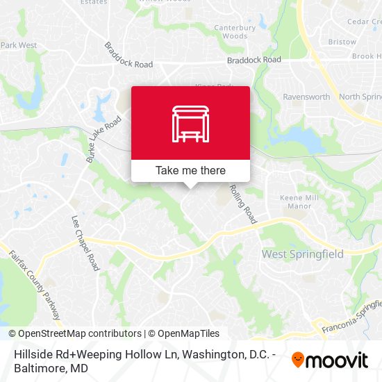 Hillside Rd+Weeping Hollow Ln map