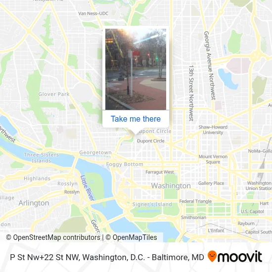 P St Nw+22 St NW map