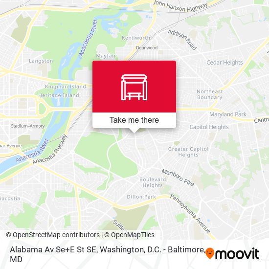 Alabama Av Se+E St SE map