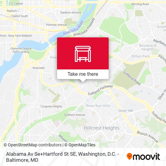Mapa de Alabama Av Se+Hartford St SE