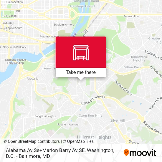 Alabama Av Se+Marion Barry Av SE map