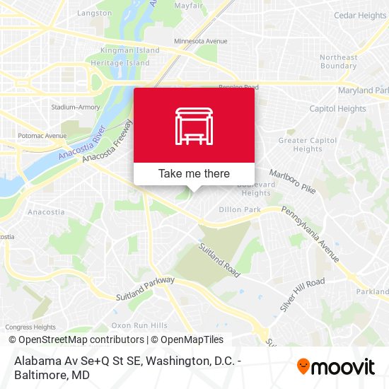 Mapa de Alabama Av Se+Q St SE