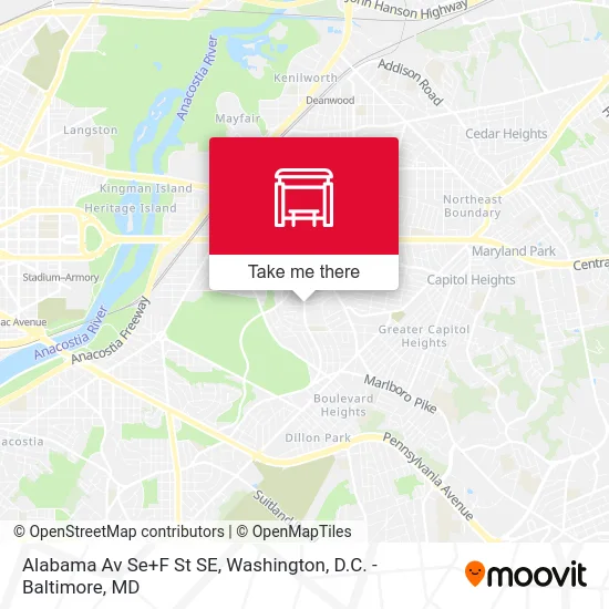 Alabama Av Se+F St SE map