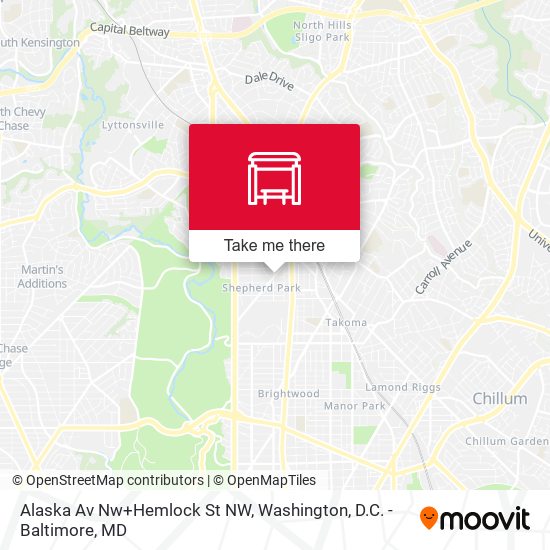 Alaska Av Nw+Hemlock St NW map