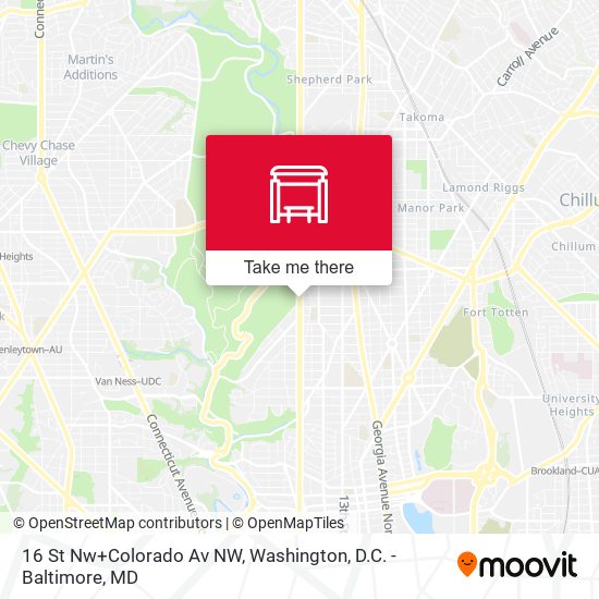 Mapa de 16 St Nw+Colorado Av NW