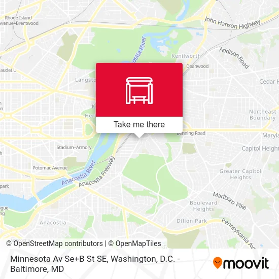 Minnesota Av Se+B St SE map