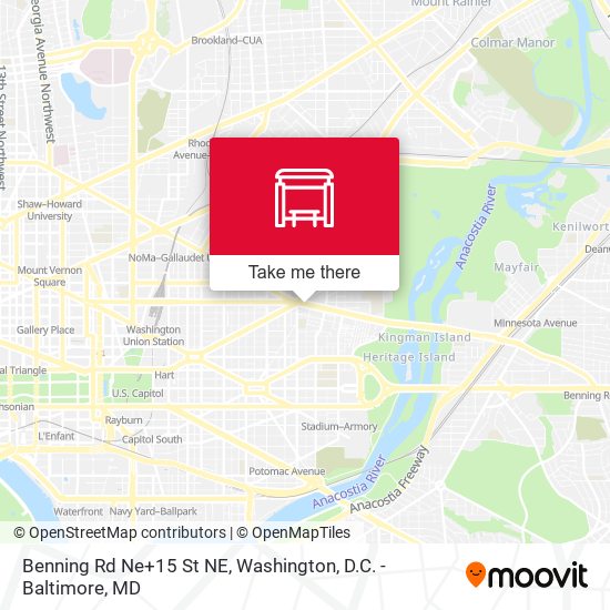 Benning Rd Ne+15 St NE map