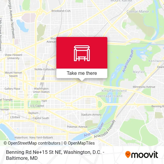 Mapa de Benning Rd Ne+15 St NE