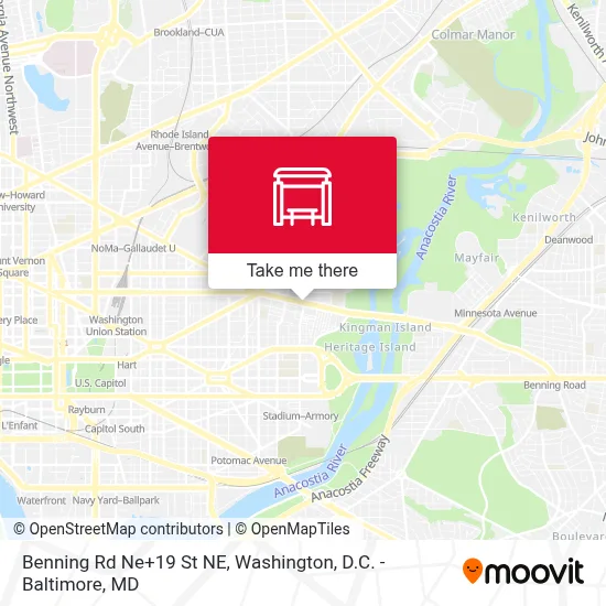 Benning Rd Ne+19 St NE map